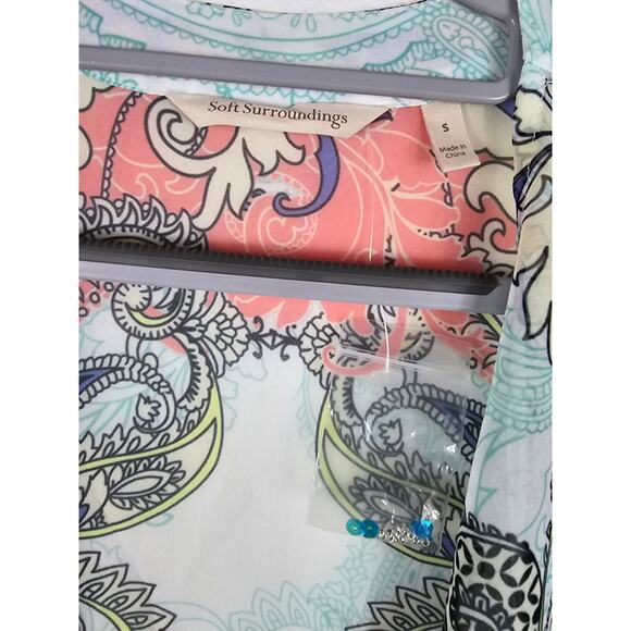 Soft Surroundings Stunning Blue Pink Sequenced Lightweight Cardigan Women S - Picture 5 of 6